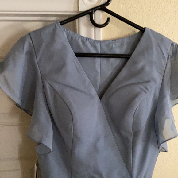 Slate Blue Wrap Dress - Picture 2 of 6